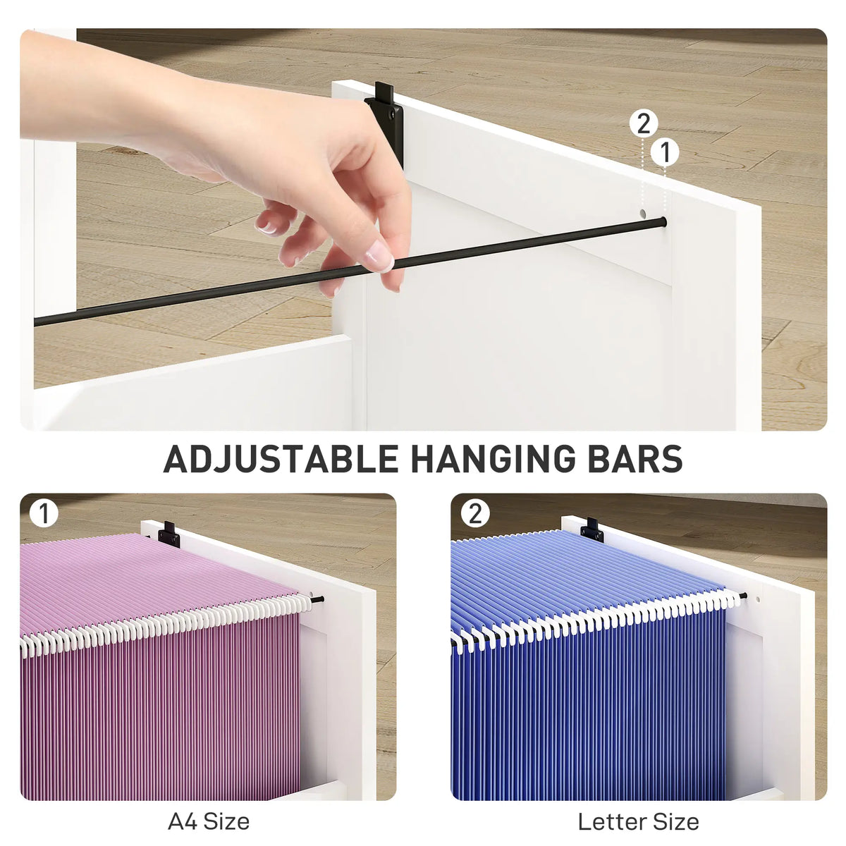 4 Drawer Filing Cabinet with Lock, Office Storage, A4 Letter Size, White Office Cabinets & Cupboards at Gallery Canada