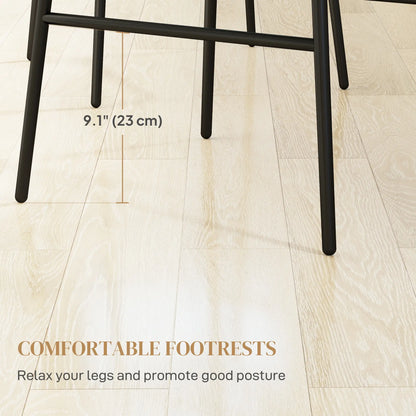 Rattan Counter Height Bar Stools Set Of 2, 26" Counter Stools With Back, Brown Bar Stools at Gallery Canada