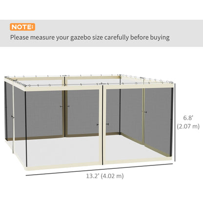 Replacement Mosquito Netting, 13' x 13', Cream White, Black Gazebos at Gallery Canada