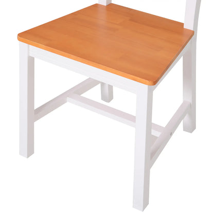 Pine Wood Dining Table Set for 4, 5 Piece, White and Natural Wood, White, Natural Wood Bar Sets at Gallery Canada