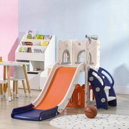 Toddler Slide With Basketball Hoop, Climber, Telescope, Storage Basket, For 1-3 Years, Orange Gym Sets & Swings at Gallery Canada