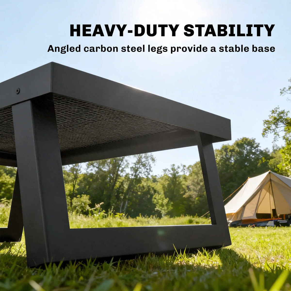 22" x 12" Folding Campfire Grill, Heavy Duty Carbon Steel, Black Charcoal BBQ Grils at Gallery Canada