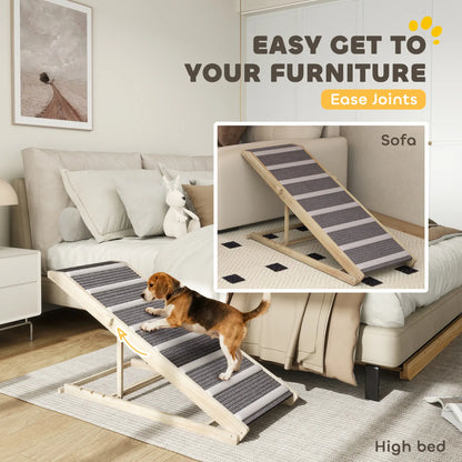 Foldable Dog Ramp For Couch, 4 Adjustable Height 16" to 23.5" Dog Stairs at Gallery Canada
