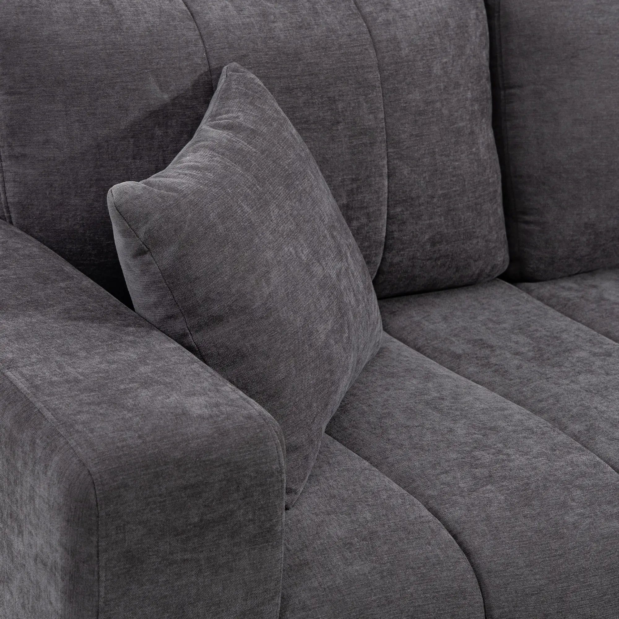 L-Shaped 3-Seater Sectional Sofa With Chaise, Spring Cushion, Grey L Shaped Couchs at Gallery Canada
