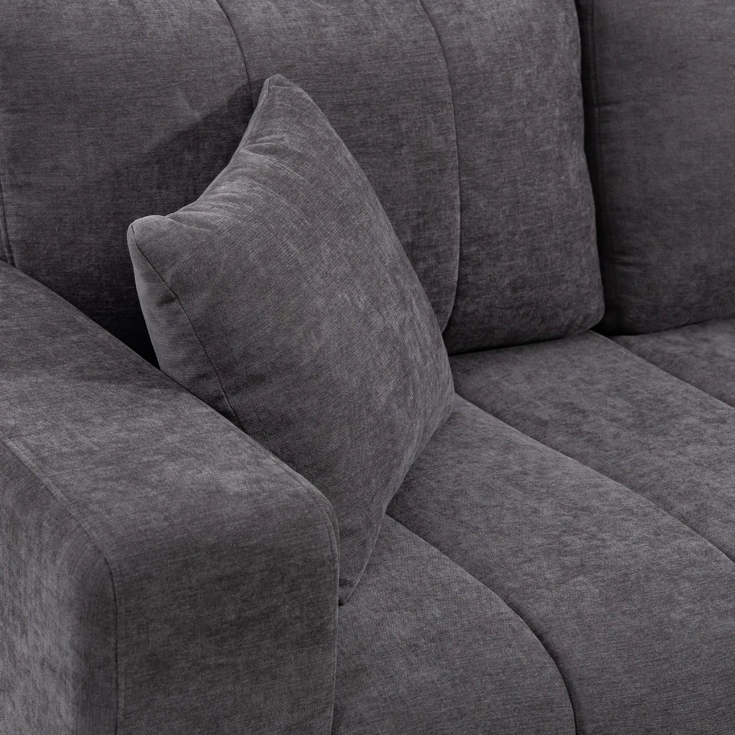 L-Shaped 3-Seater Sectional Sofa With Chaise, Spring Cushion, Grey L Shaped Couchs at Gallery Canada