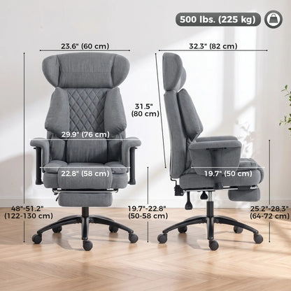 Heavy Duty Office Chair, Footrest, Lumbar Support, Grey Executive & Manager Chairs at Gallery Canada