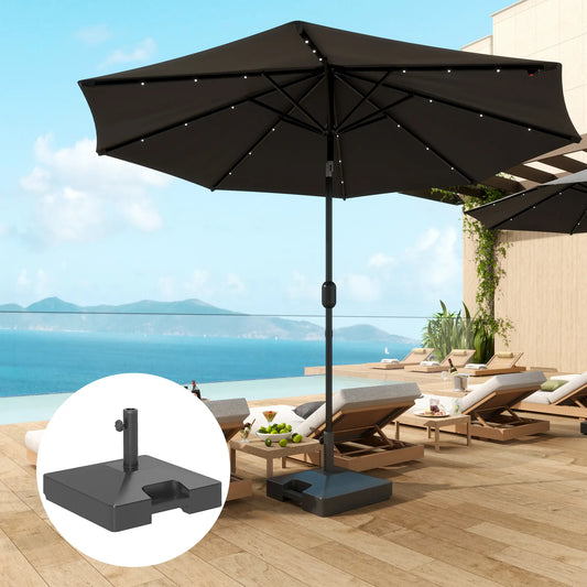 Heavy Duty Outdoor Umbrella Base with Wheels, Holds 73lbs, Black Umbrella Bases Black at Gallery Canada