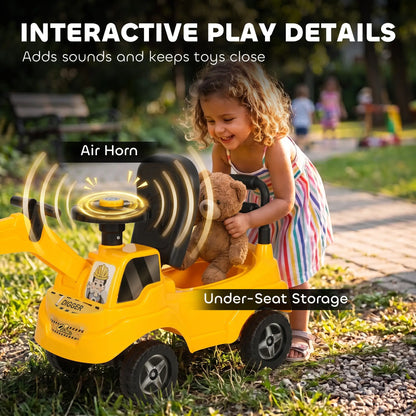 Kids Ride On Excavator, Push Truck Toy, Yellow, 1-3 Y, Yellow Toy Excavators at Gallery Canada