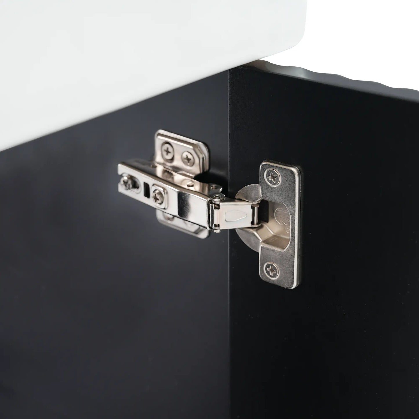 Floating Bathroom Vanity, Ceramic Basin, Side Storage, 21.5" L x 12" W x 26.5" H, Black Sink Cabinets at Gallery Canada