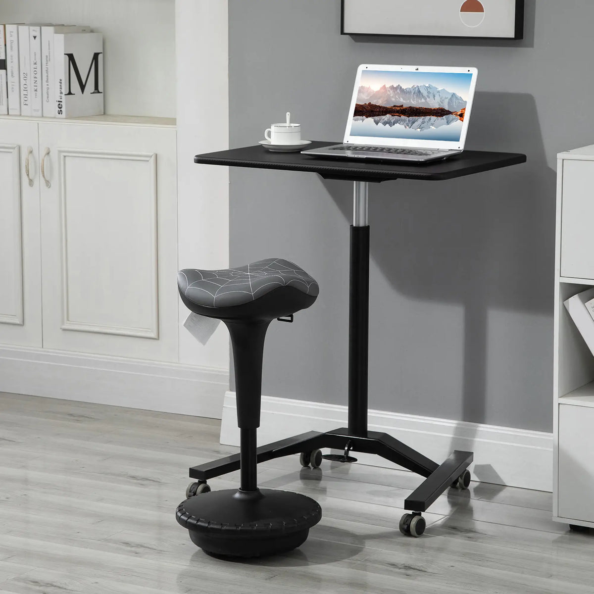 Backless Wobble Stool, Adjustable Standing Desk Chair, Grey Task Chairs at Gallery Canada