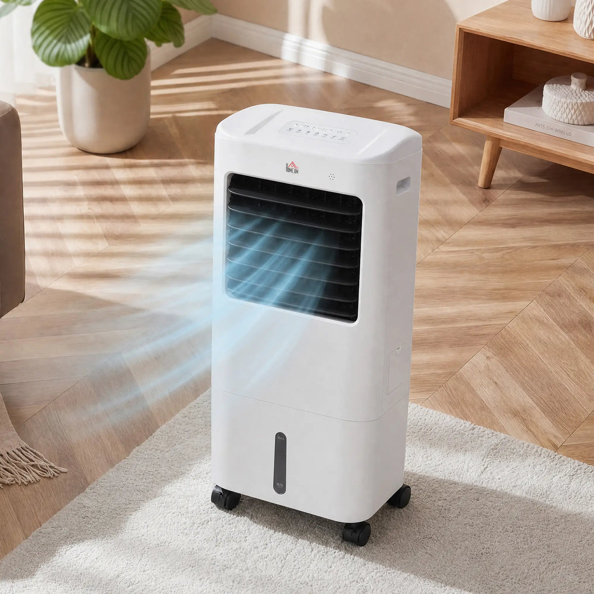 Tower Cooling Fan with Ice Pack, Remote, 3 Modes, 3 Speeds, 7.5H Timer, White Tower Fans at Gallery Canada
