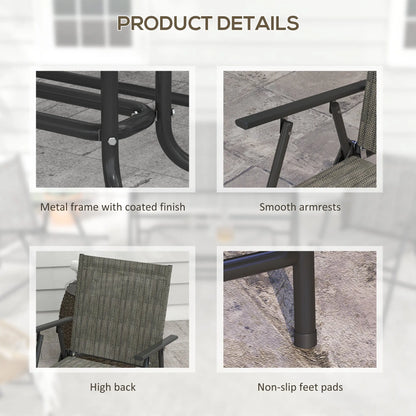 Outdoor 4-Piece Patio Set, 2 Foldable Armchairs, Loveseat, Glass Table, Brown Patio Furniture Sets at Gallery Canada