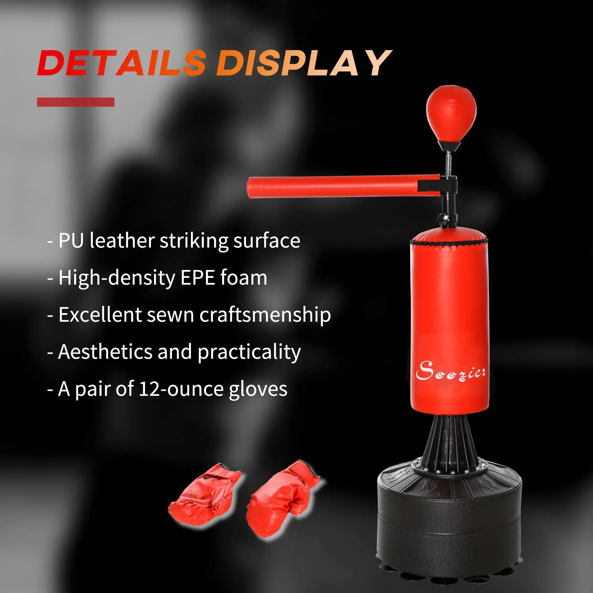 Freestanding Boxing Punch Bag Stand, 360° Rotating Arm, Speed Ball, Adjustable Height Punching Bag Hangers at Gallery Canada