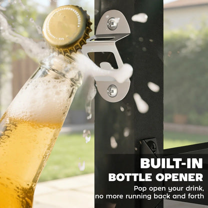 Outdoor Grill Cart, Pizza Oven Stand, 2-Tier Prep Station, Black Outdoor Grill Carts at Gallery Canada