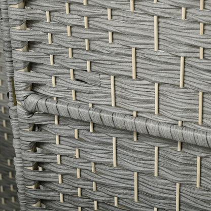 6 Ft Folding Room Divider, 6 Panel Privacy Screen, Hand-Woven, Mixed, Grey Room Dividers at Gallery Canada