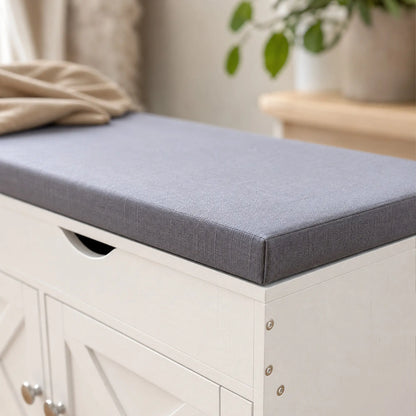3-Door Shoe Bench with Cushion, Adjustable Shelves, White Shoe Storage Cabinets & Racks at Gallery Canada