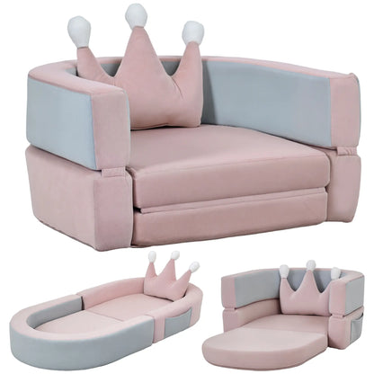 3-In-1 Convertible Climbing Toys For Toddlers With Crown Cushion, Pink Kids Gym & Playmats at Gallery Canada