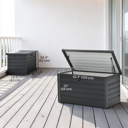 Grande boîte de pont, rangement extérieur avec verrou, gris