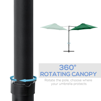8.5FT Offset Patio Umbrella, 360° Rotation, Green Cantilever Umbrellas at Gallery Canada