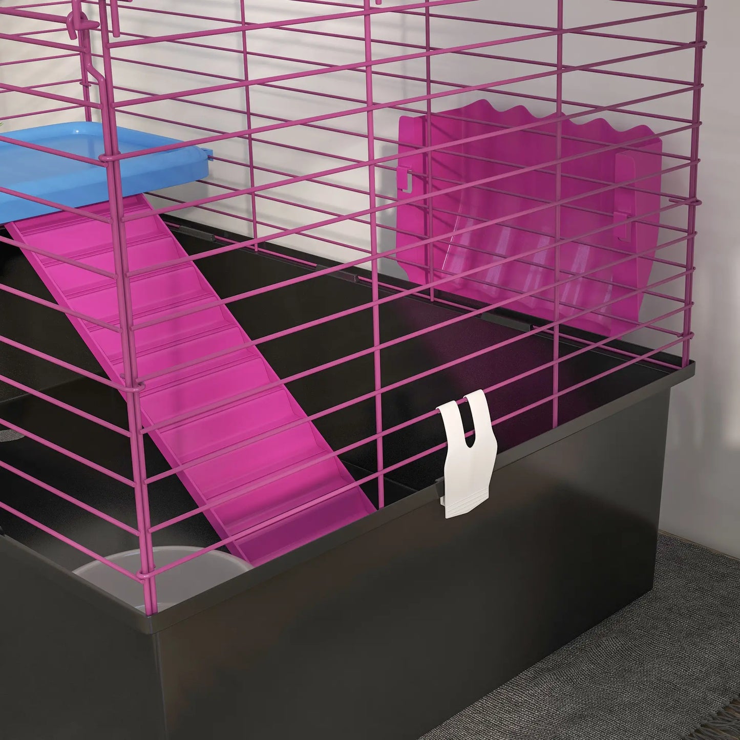 18.5" Small Animal Cage, Water Bottle, Food Dish, Platform, Ramp, Black Houses & Habitats at Gallery Canada
