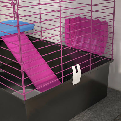 18.5" Small Animal Cage, Water Bottle, Food Dish, Platform, Ramp, Black Houses & Habitats at Gallery Canada
