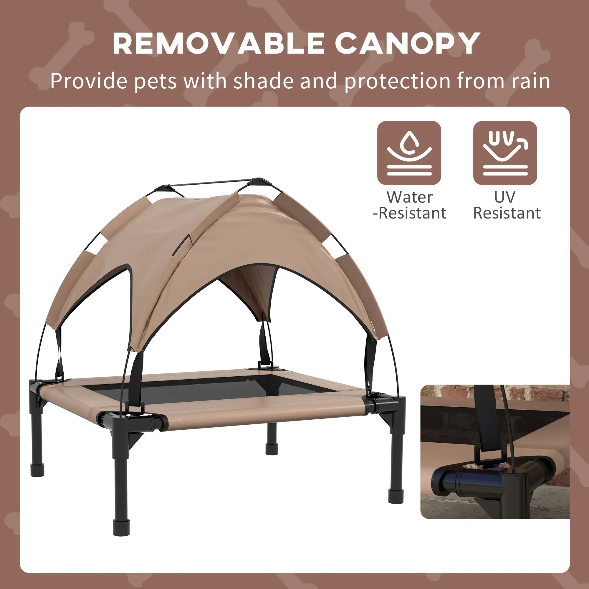 Cooling Dog Cot With Canopy, Washable Mesh, Medium, Coffee Elevated Dog Beds at Gallery Canada