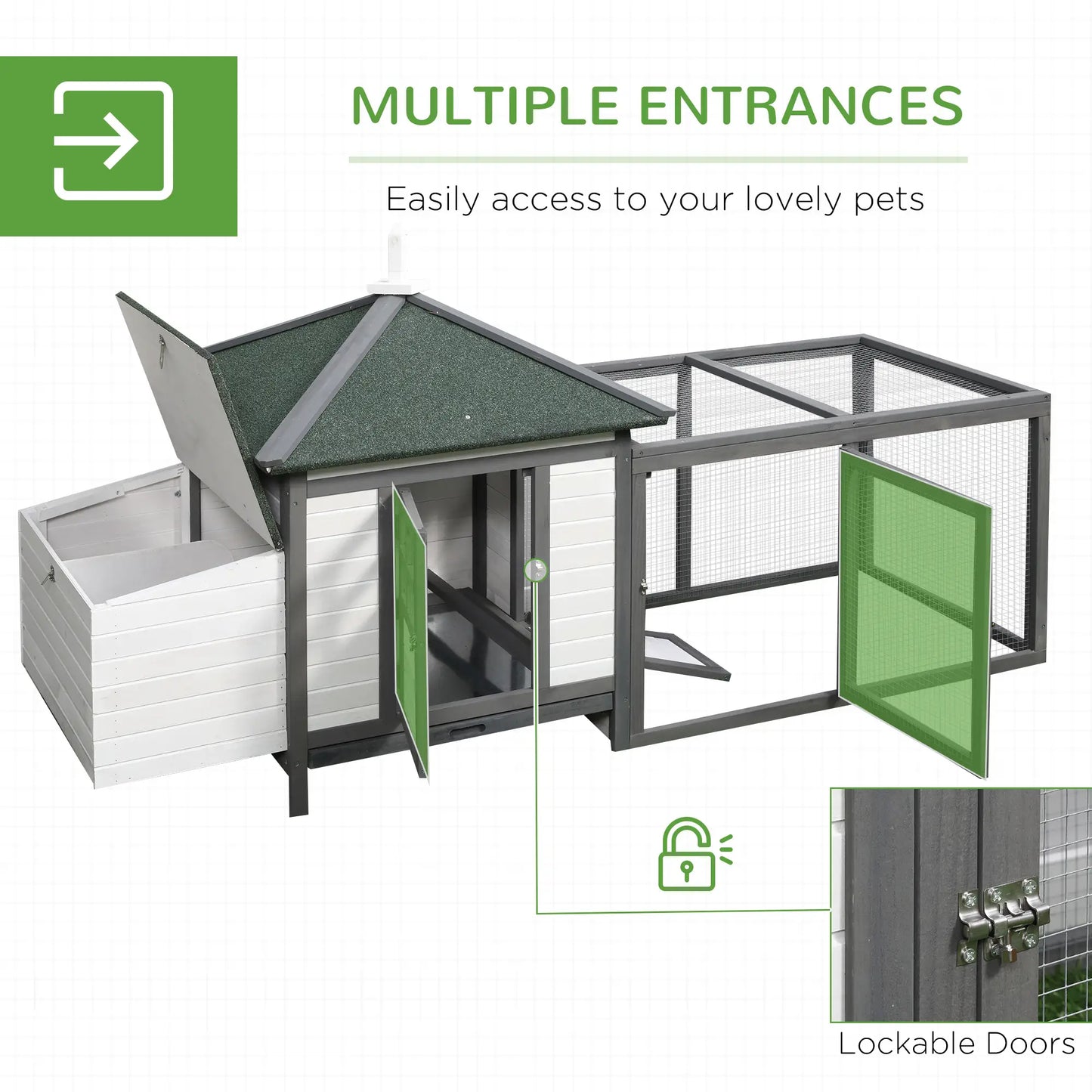 77 Chicken Coop, Rabbit Hutch, Poultry Cage, Dark Gray, White Chicken Coops at Gallery Canada