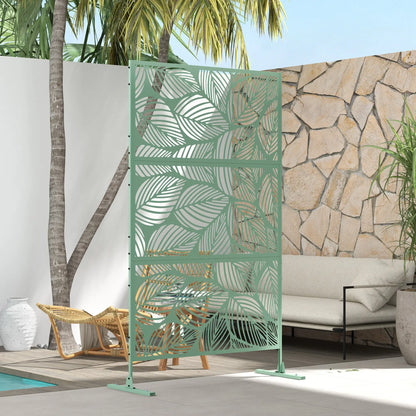 6.5FT Metal Privacy Screen, Leaf Style, Light Green Side Awnings at Gallery Canada