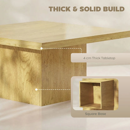 Square Coffee Table, 1.6" Thick Tabletop, Natural Wood Coffee Tables at Gallery Canada