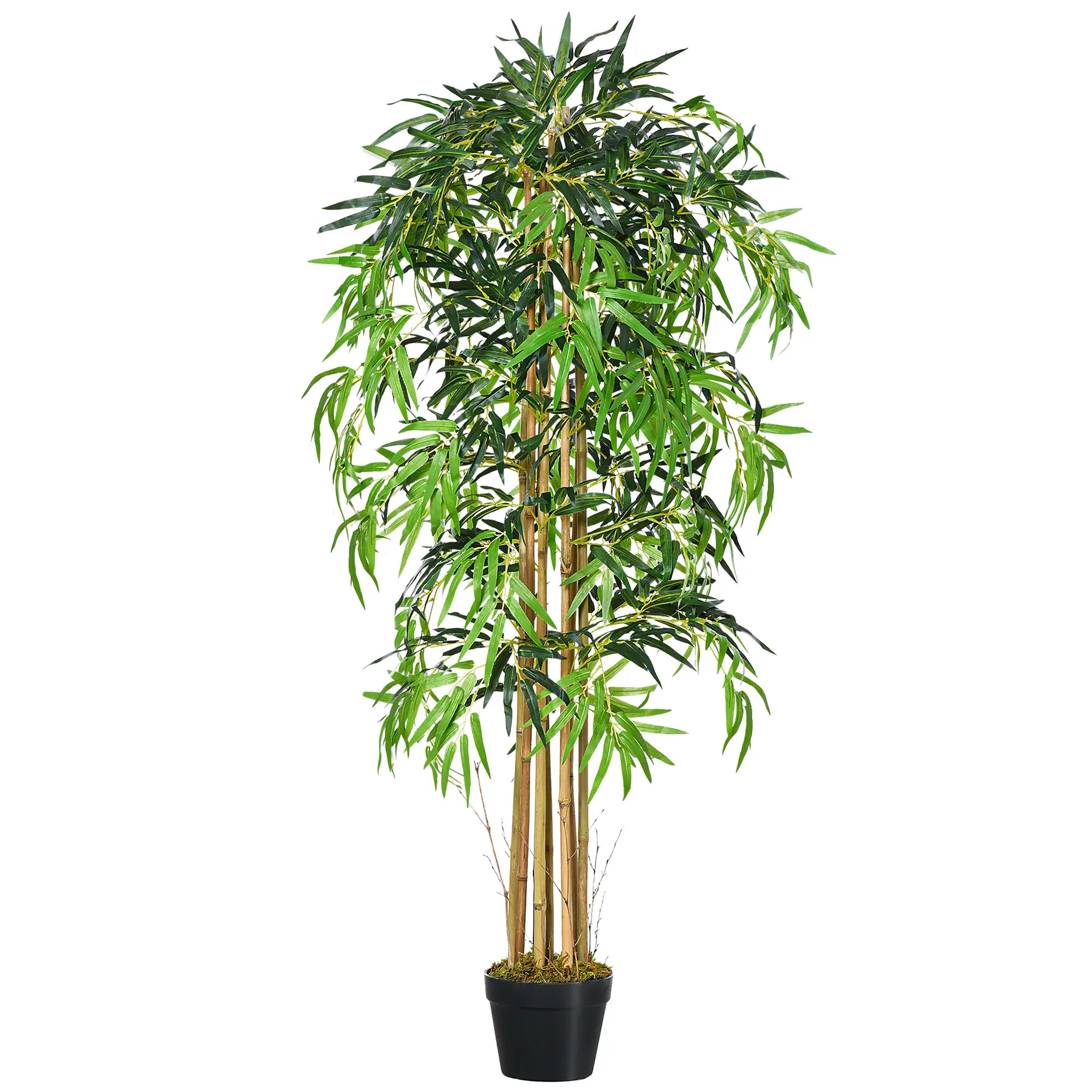 5FT Artificial Bamboo Tree, 1095 Leaves, Nursery Pot, Indoor, Green Artificial Trees Green at Gallery Canada