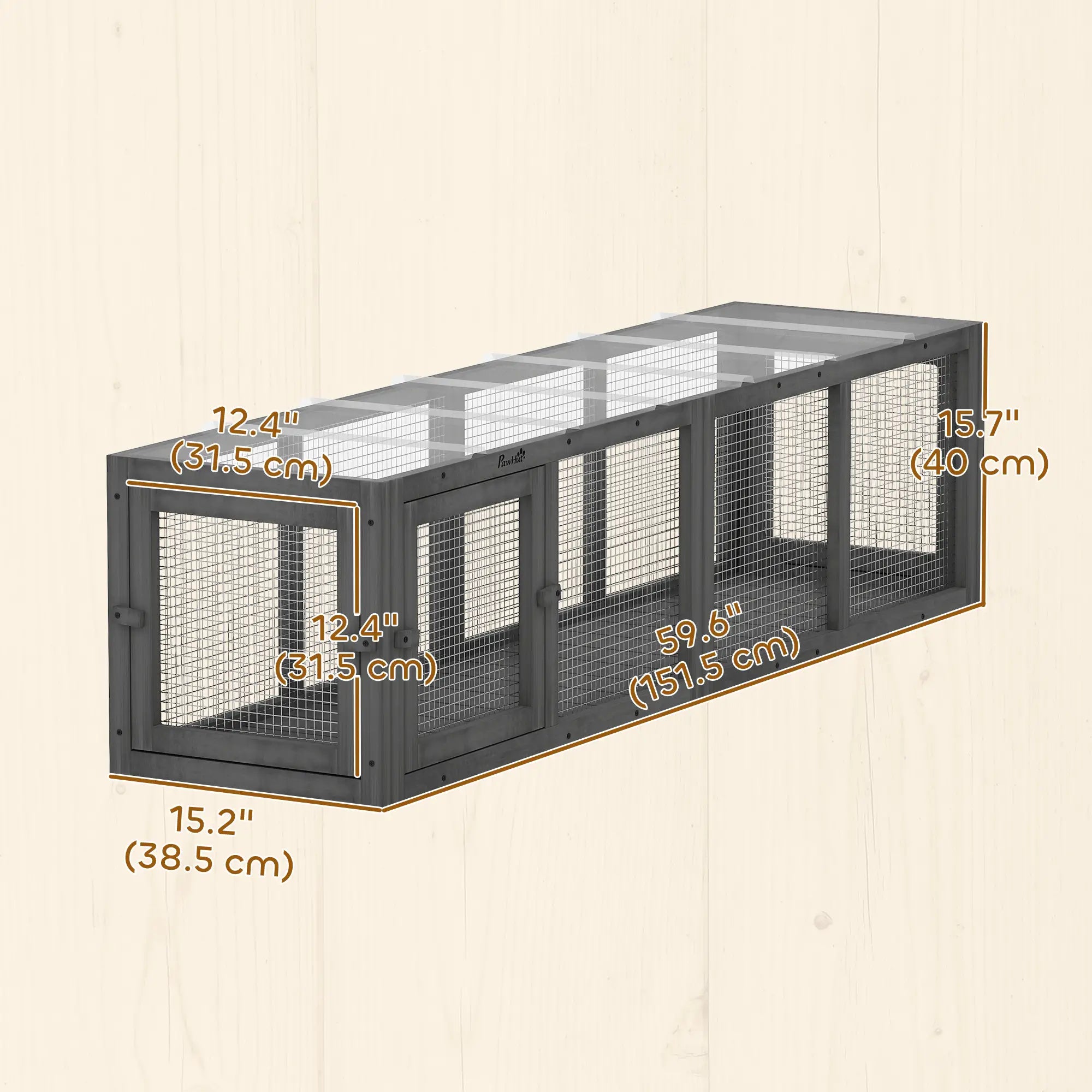 Outdoor Cat Tunnel, Wooden Enclosure, Extendable Pet Run, 3 Doors, Grey Outdoor Cat Enclosures at Gallery Canada