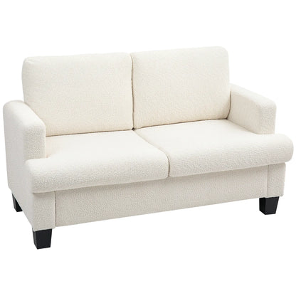 54.3" Loveseat Sofa, 2 Seater, Removable Cushions, Wood Frame, Cream White 2-Seater Sofas at Gallery Canada