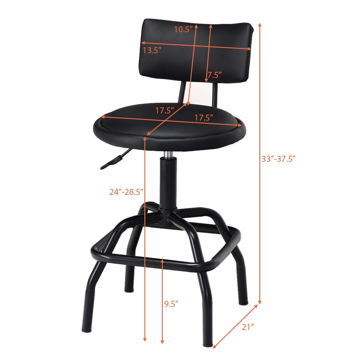 Adjustable Swivel Vintage PU Leather Bar Stool Bar Stools at Gallery Canada