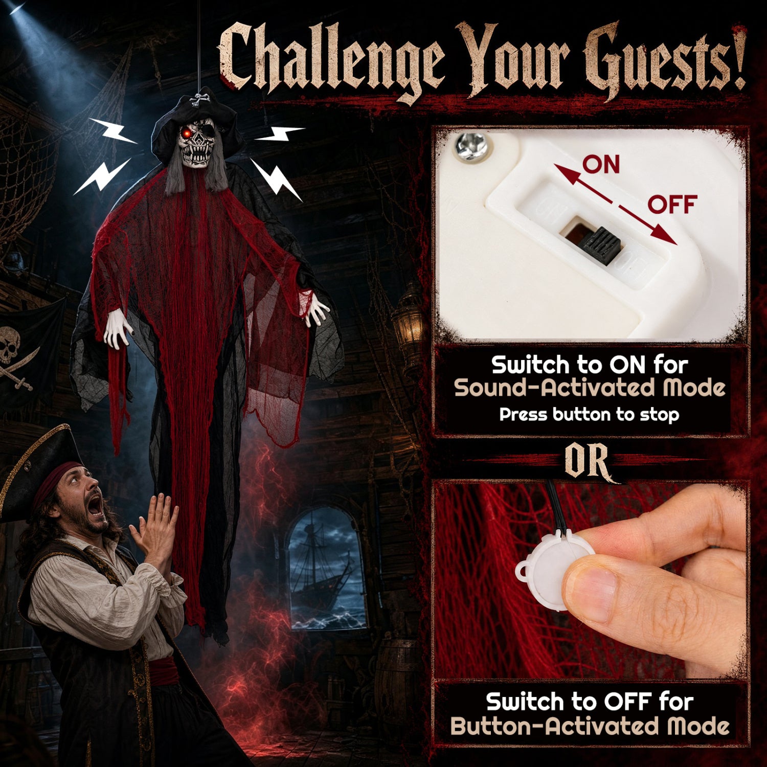 9.4 Ft Animated Hanging Undead Pirate Halloween Decoration Halloween at Gallery Canada