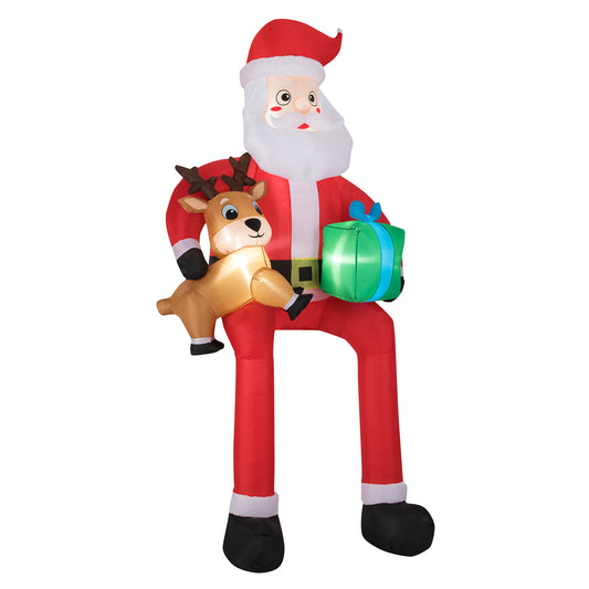 9.5 Feet Christmas Inflatable Santa, Built-In LED Lights, Multicolor Christmas Inflatables Multicolor at Gallery Canada