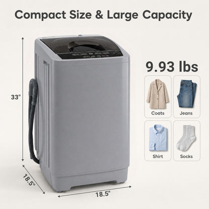 9.93 Lbs Full Automatic Washing Machine, 8 Programs, Gray Washing Machines at Gallery Canada