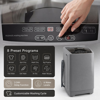 9.93 Lbs Full Automatic Washing Machine, 8 Programs, Gray Washing Machines at Gallery Canada