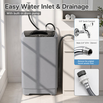 9.93 Lbs Full Automatic Washing Machine, 8 Programs, Gray Washing Machines at Gallery Canada
