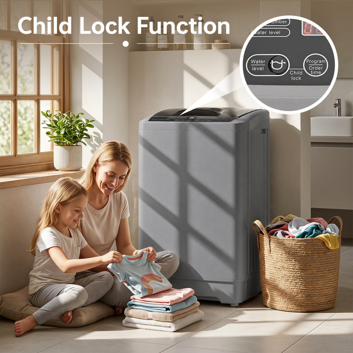 9.93 Lbs Full Automatic Washing Machine, 8 Programs, Gray Washing Machines at Gallery Canada