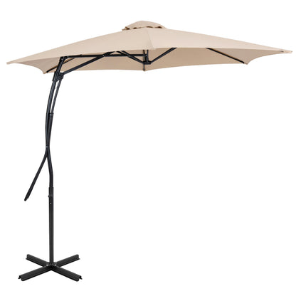 9 FT Cantilever Umbrella With Cross Base, Beige
