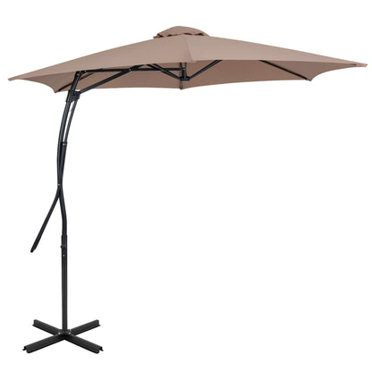 9 FT Cantilever Umbrella With Cross Base, Brown