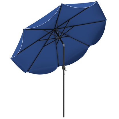 9 FT Patio Umbrella, Crank Handle, Push Button Tilt, Navy Outdoor Umbrellas at Gallery Canada