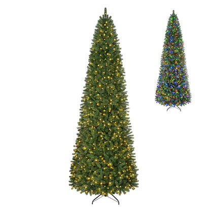 9 FT Pencil Alpine Tree, 1345 Tips, 550 LED Lights