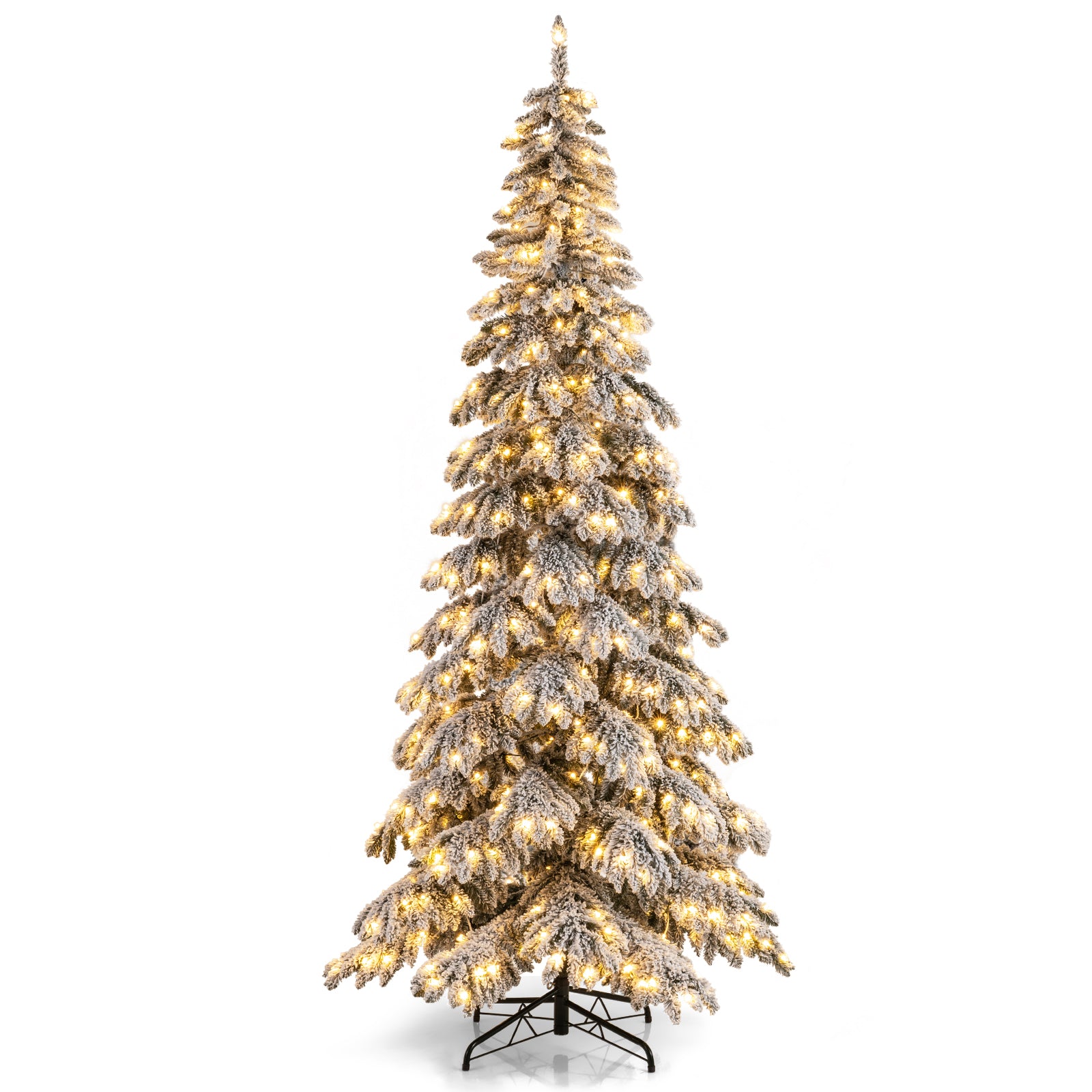 9 Feet Pre-Lit Artificial Xmas Tree Hinged Xmas Tree with Quick Power Connectors Christmas Tree at Gallery Canada
