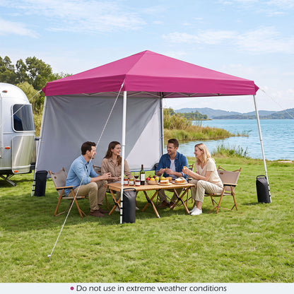 9 Ft x 9 Ft Pop Up Canopy Tent with Ground Stakes, Wind Ropes & Carry Bag, Pink Canopies at Gallery Canada