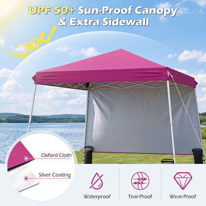 9 Ft x 9 Ft Pop Up Canopy Tent with Ground Stakes, Wind Ropes & Carry Bag, Pink Canopies at Gallery Canada