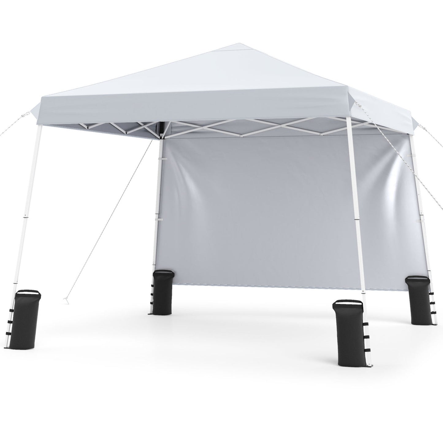 9 Ft x 9 Ft Pop Up Canopy Tent with Carry Bag, White