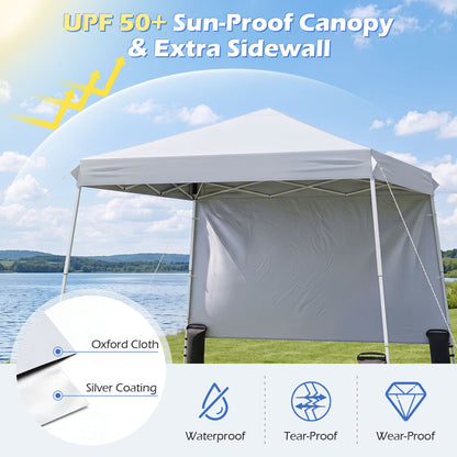 9 Ft x 9 Ft Pop Up Canopy Tent with Carry Bag, White