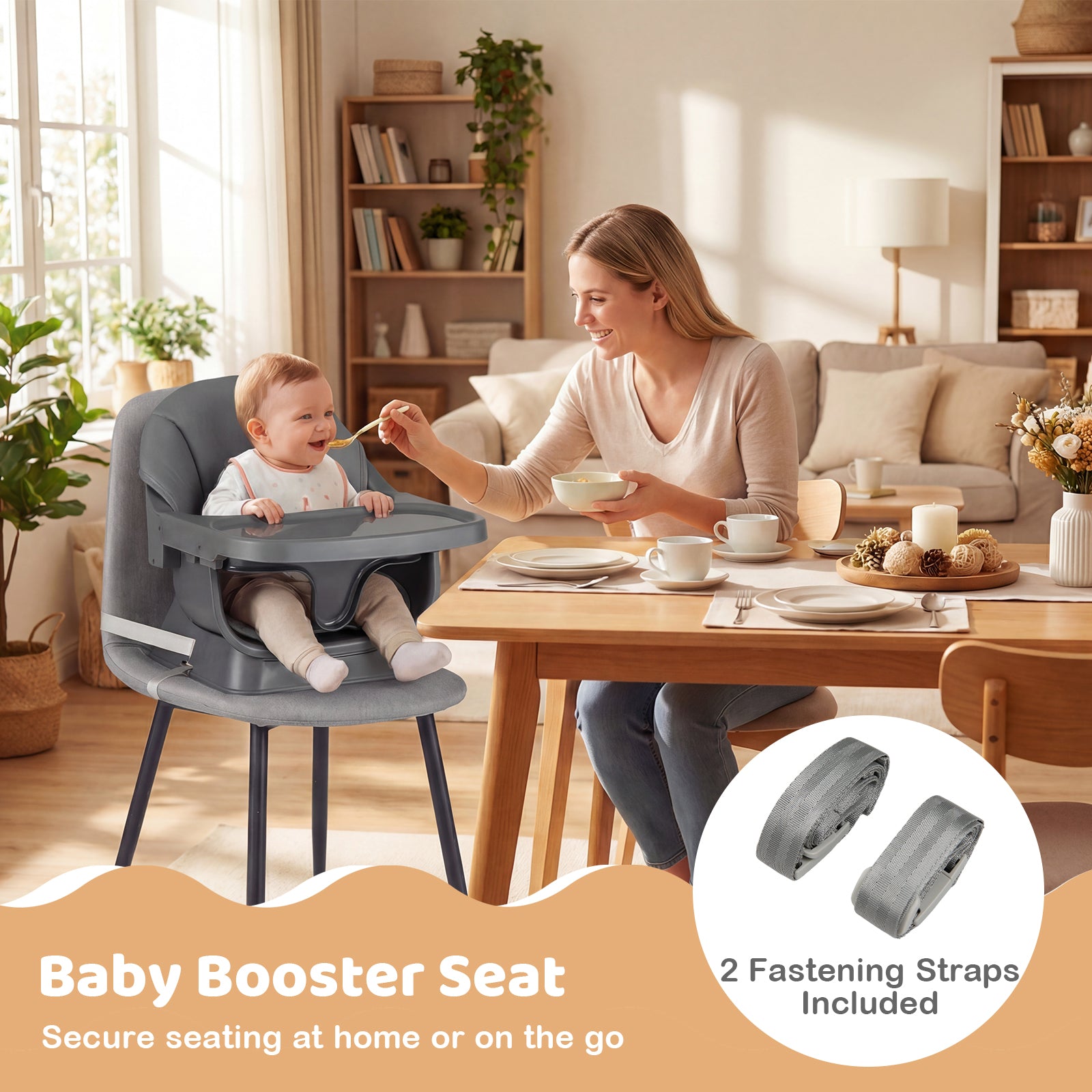 9-In-1 Convertible High Chair, Solid Wood Legs, Gray High Chairs at Gallery Canada