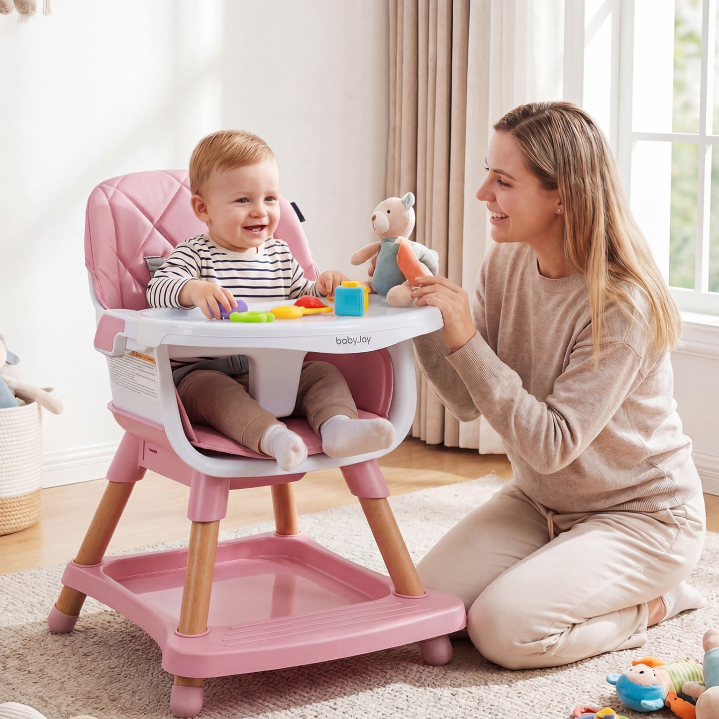 Convertible High Chair For Babies, Toddlers, 9-in-1, Pink High Chairs at Gallery Canada